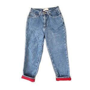 LL Bean Double L Fleece Lined Jeans Women Size 10R Relaxed Fit Blue